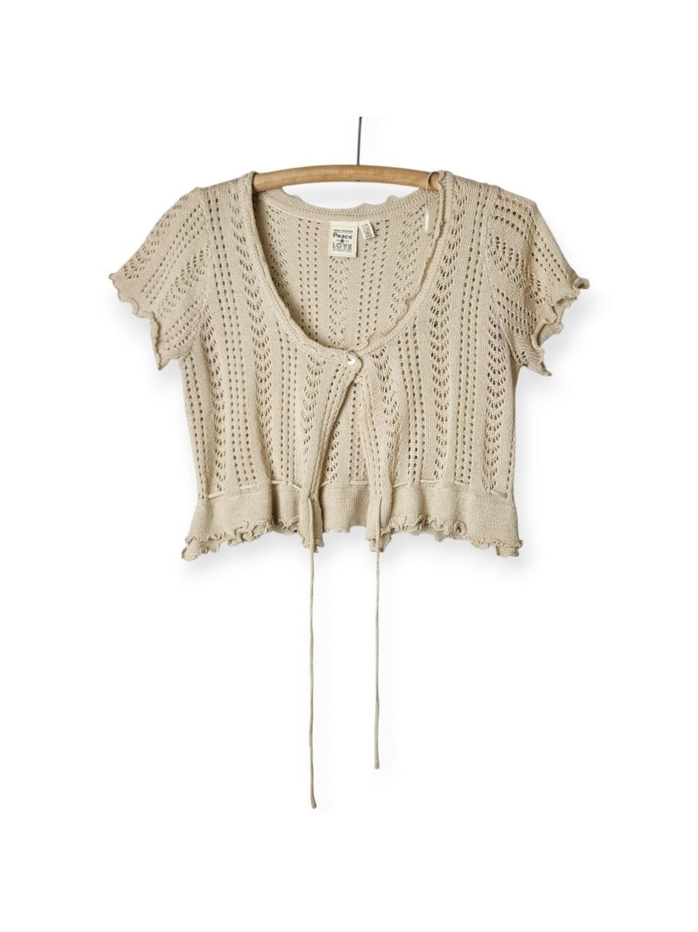 Urban Behavior Short Sleeve Knit Cardigan Sweater Large